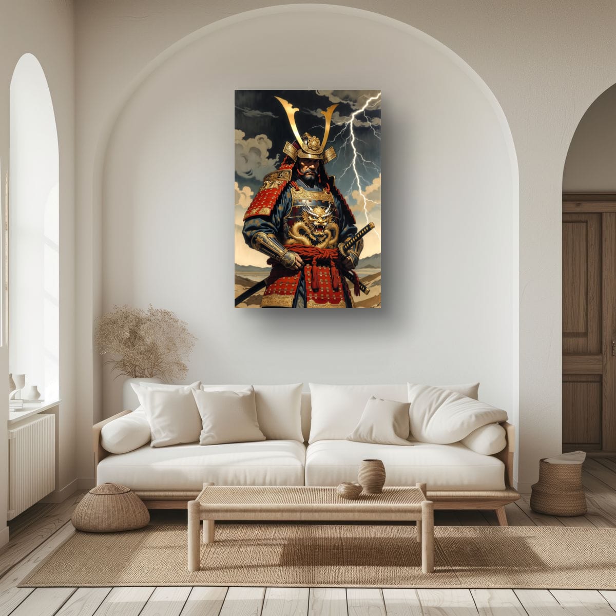 Legendary Samurai Warrior Print | Thunderstorm Canvas Art