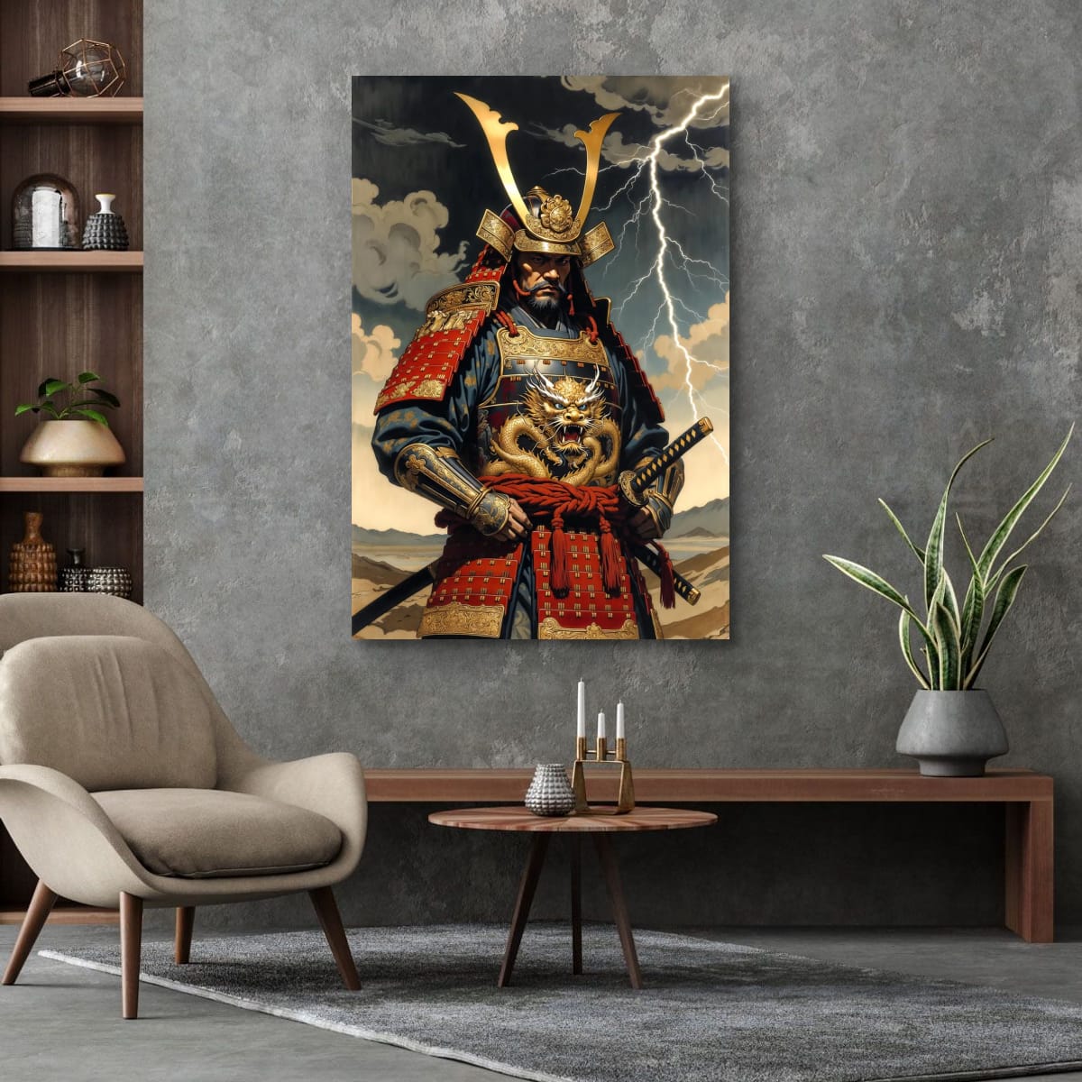 Dragon Armor Samurai Canvas | Cinematic Japanese Wall Decor