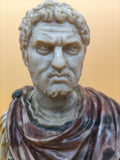 Roman Warrior Emperor Bust | Marble Style Historical Decor