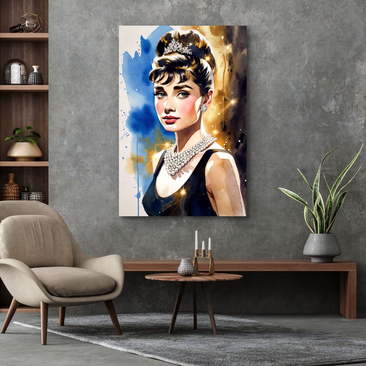Vintage Glamour Portrait Canvas | Classic Actress Style Decor