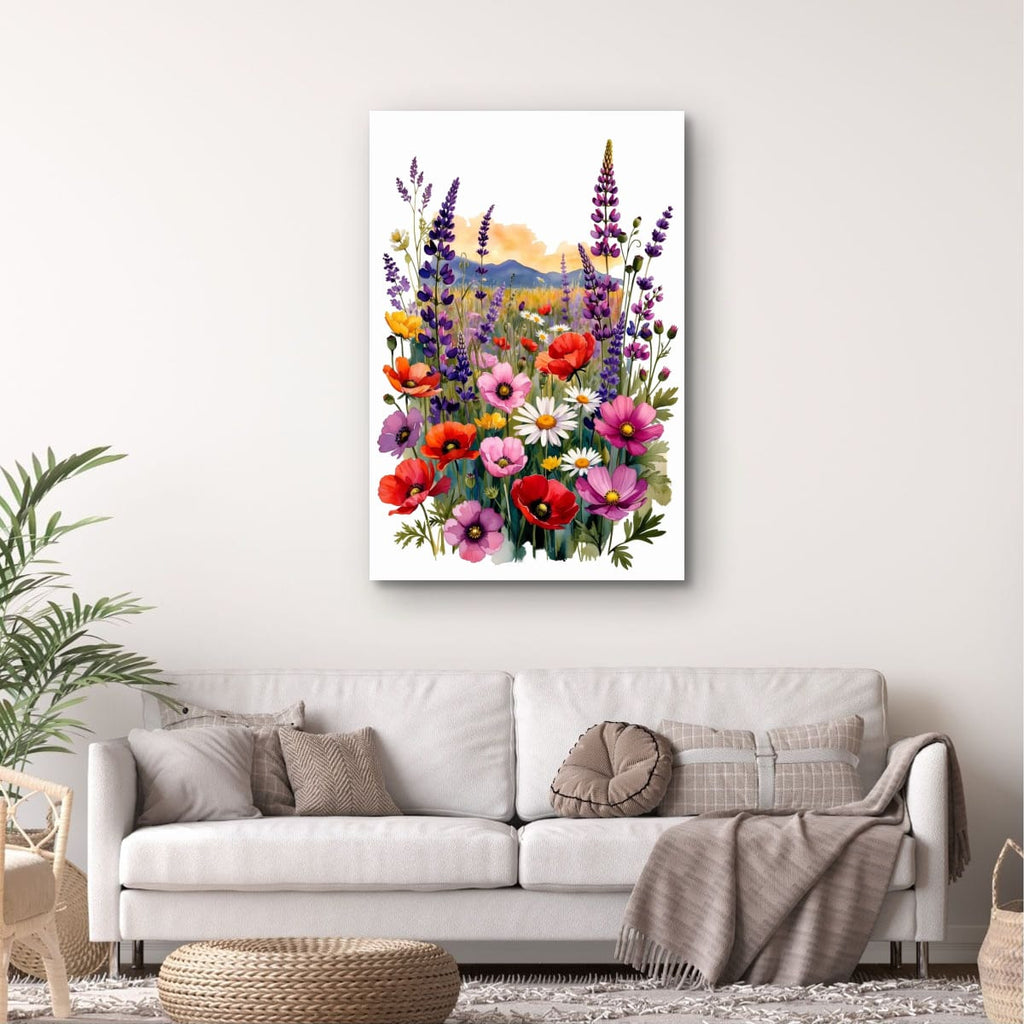 Botanical Wildflower Artwork | Bright Floral Canvas Print
