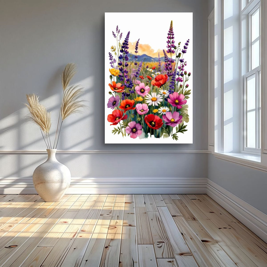 Wildflower Bouquet Wall Decor | Vibrant Botanical Canvas