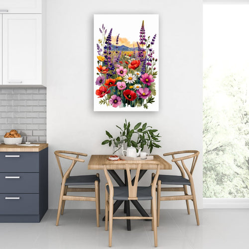 Watercolor Wildflowers Canvas | Botanical Garden Wall Decor