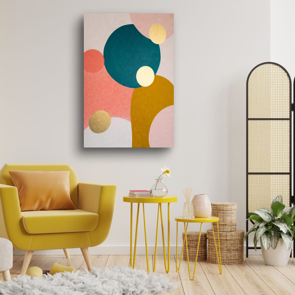 Mid Century Modern Canvas | Geometric Abstract Wall Decor