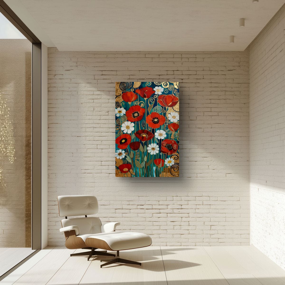 Decorative Poppy Flower Canvas | Elegant Modern Floral Art