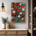 Golden Poppy Garden Canvas Print | Elegant Floral Wall Art
