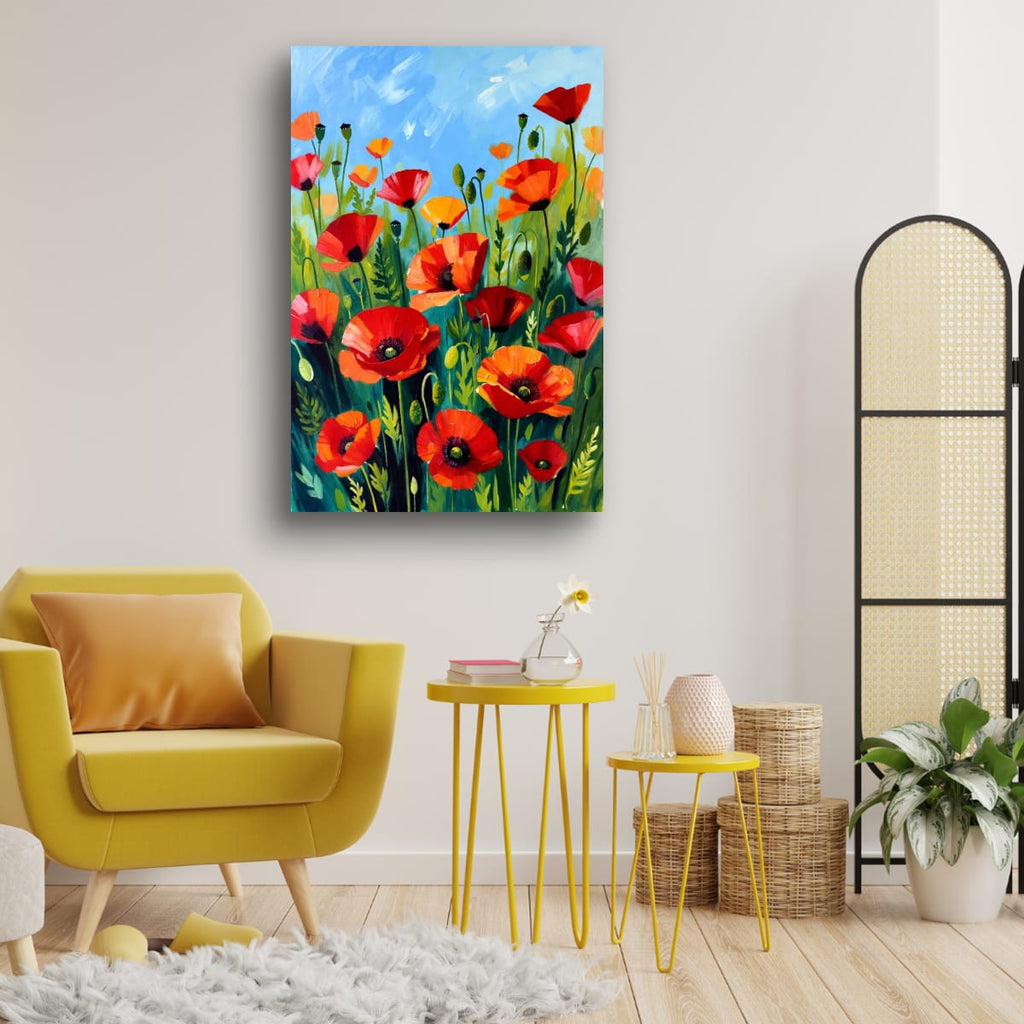 Cheerful Floral Canvas Print | Vibrant Garden Wall Decor