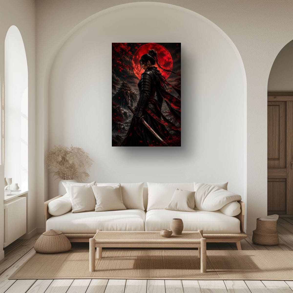 Black Armor Samurai Canvas | Cinematic Japanese Wall Art