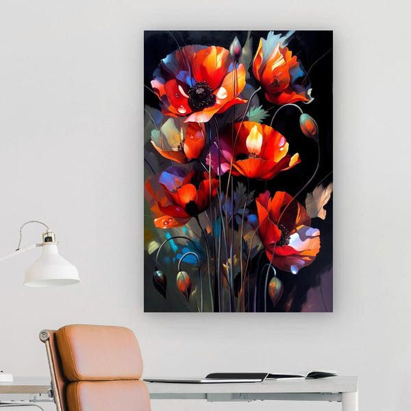 Colorful Poppy Blossom | Elegant Floral Canvas Print