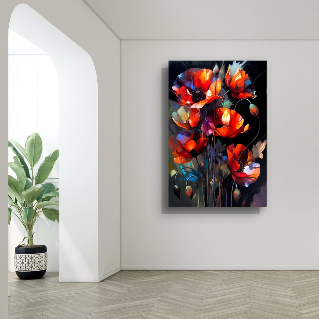 Modern Red Poppy Painting | Artistic Flower Wall Print