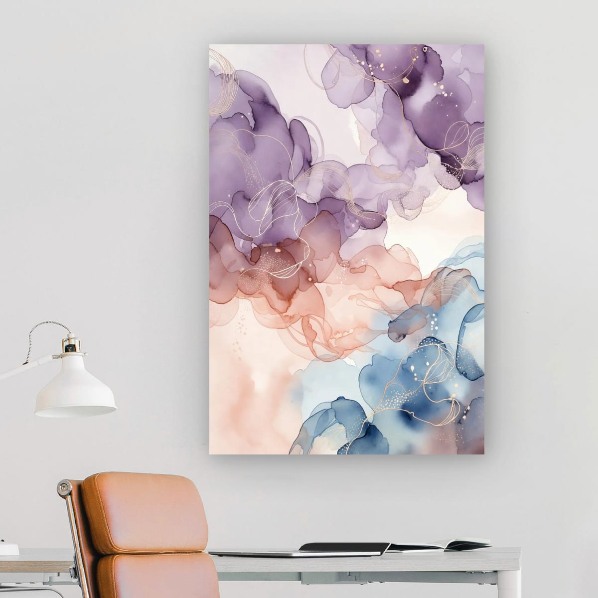 Modern Pastel Ink Art | Minimal Abstract Canvas Print