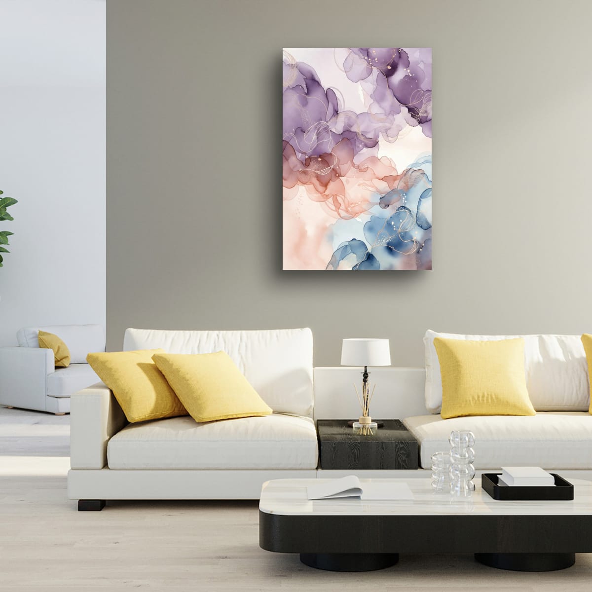 Neutral Abstract Painting | Soft Modern Home Decor Canvas