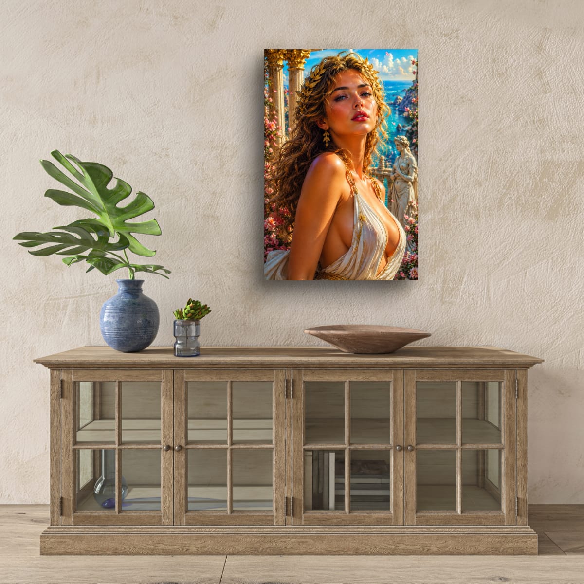 Ethereal Woman Canvas Print | Romantic Mediterranean Wall Art