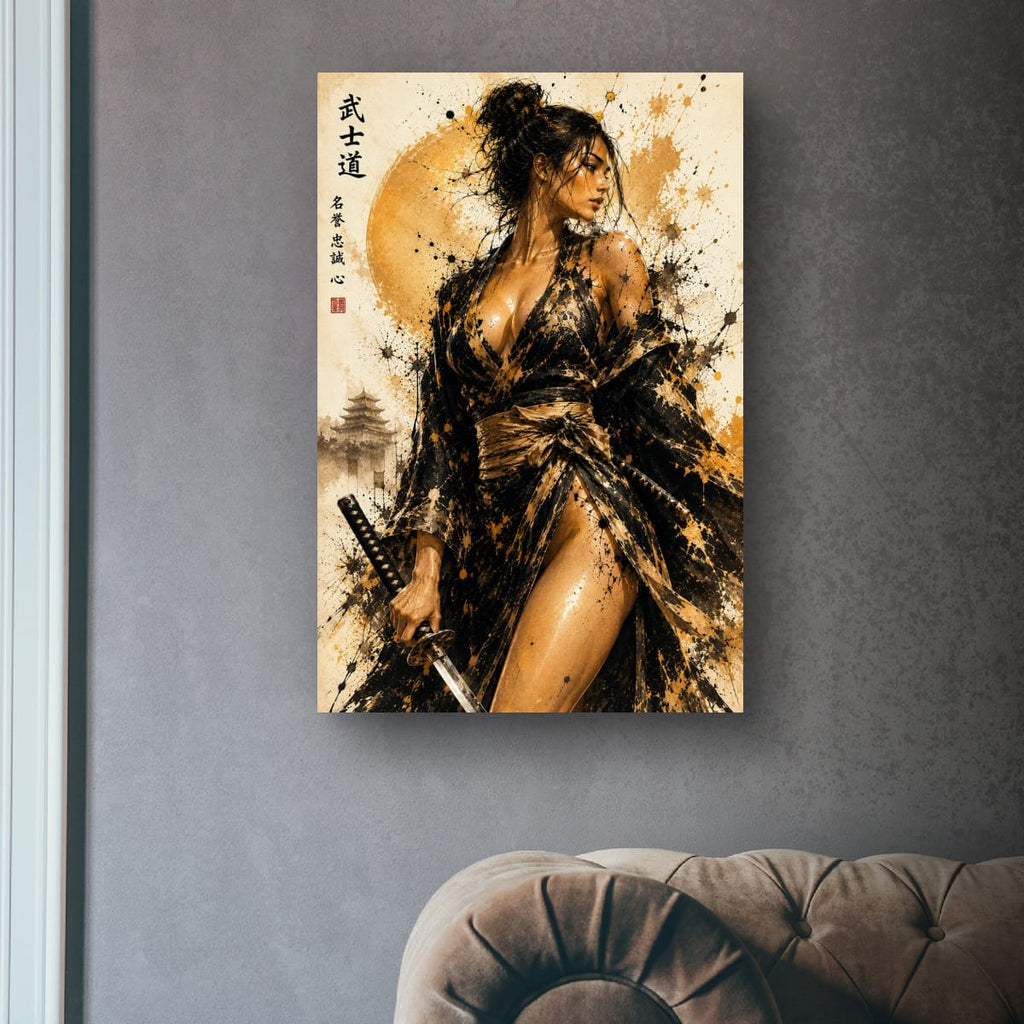 Sensual Samurai Wall Art | Japanese Brush Style Poster