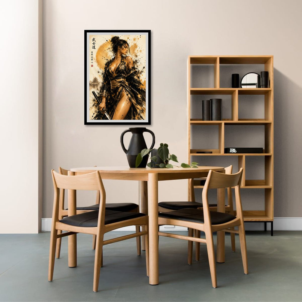 Japanese Samurai Beauty Print | Luxury Asian Decor Canvas