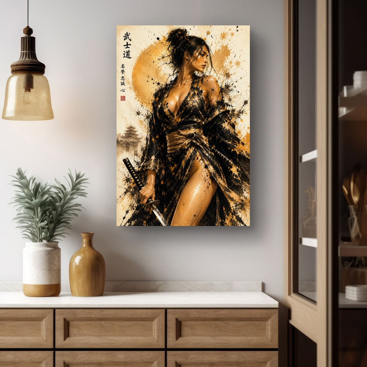 Onna Bugeisha Wall Art | Elegant Japanese Samurai Woman Poster