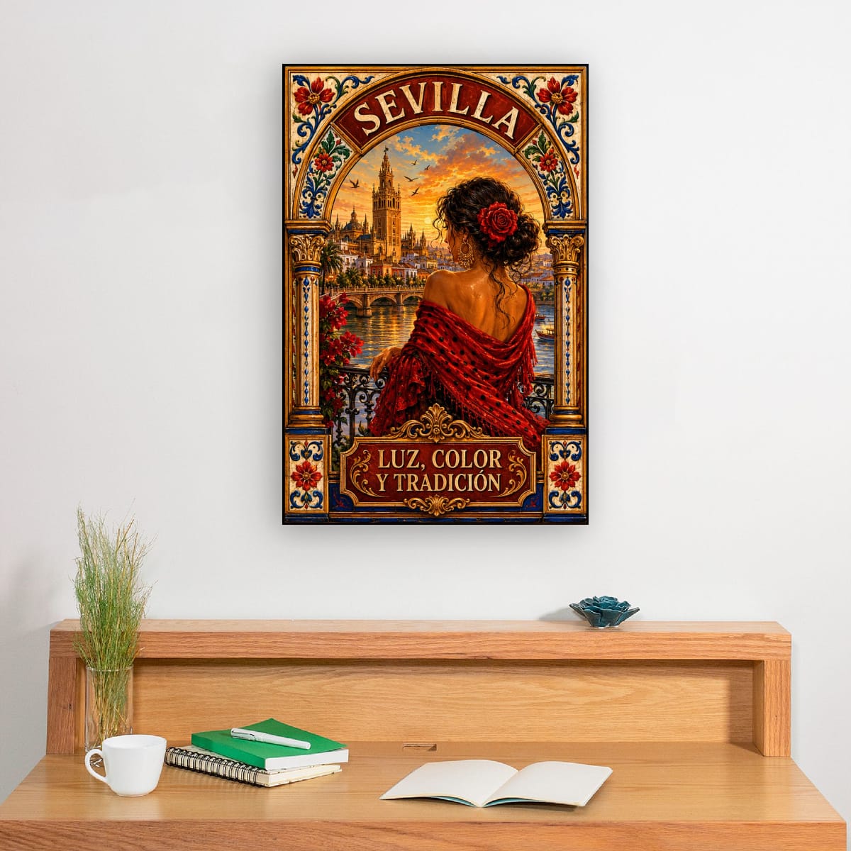 Sevilla Vintage Travel Poster | Spanish Flamenco Canvas Wall Art