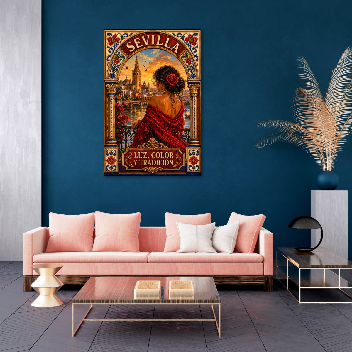 Sevilla Vintage Travel Poster | Spanish Flamenco Canvas Wall Art