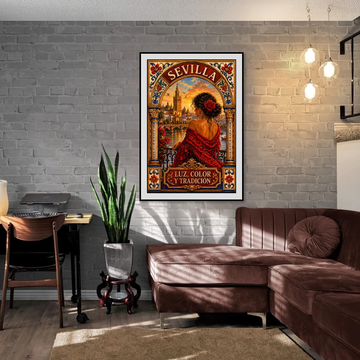 Sevilla Vintage Travel Poster | Spanish Flamenco Canvas Wall Art