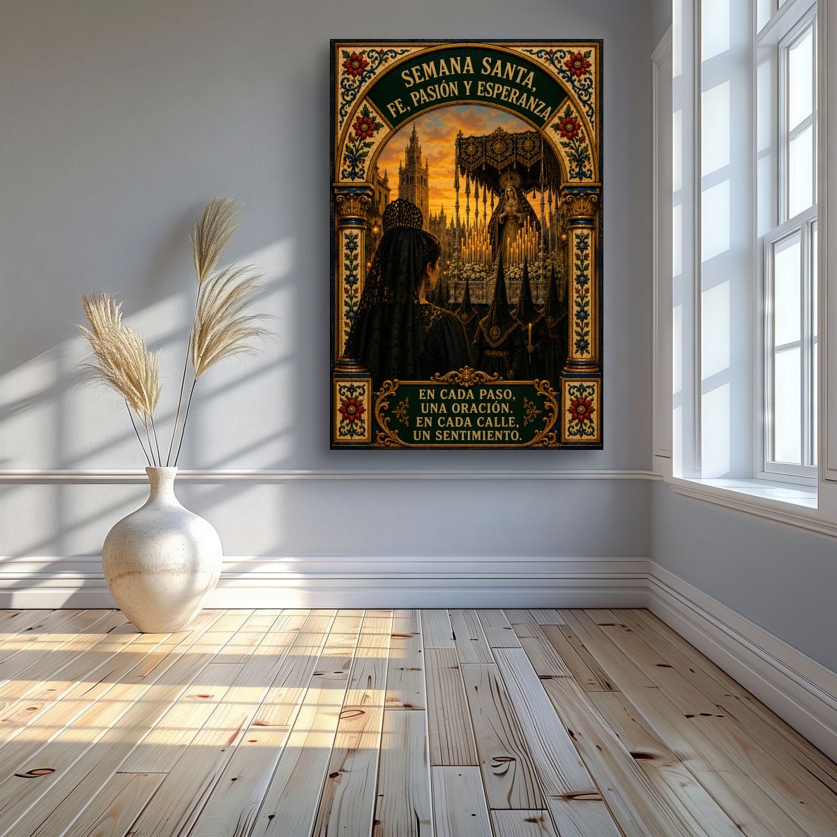 Holy Week in Seville Poster | Religious Spanish Decor on Rolled Canvas