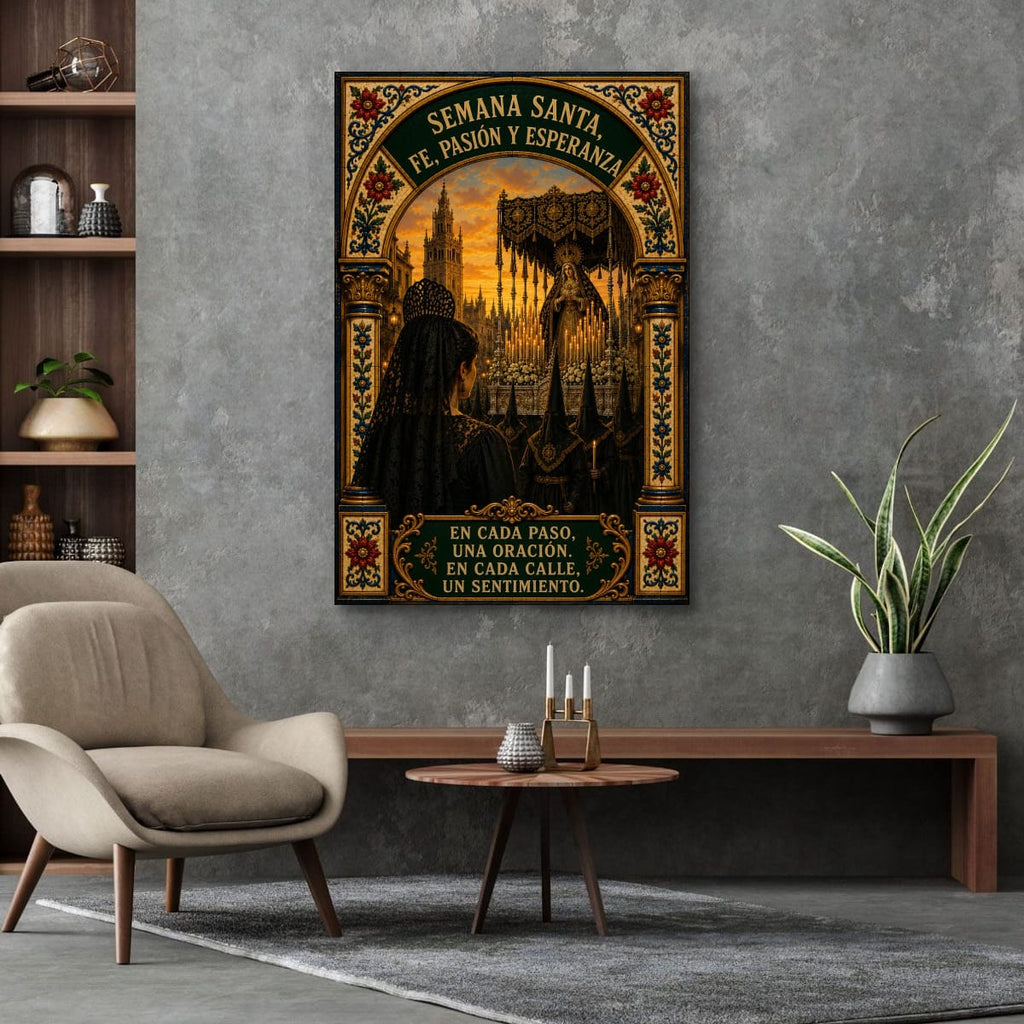 Holy Week in Seville Poster | Religious Spanish Decor on Rolled Canvas
