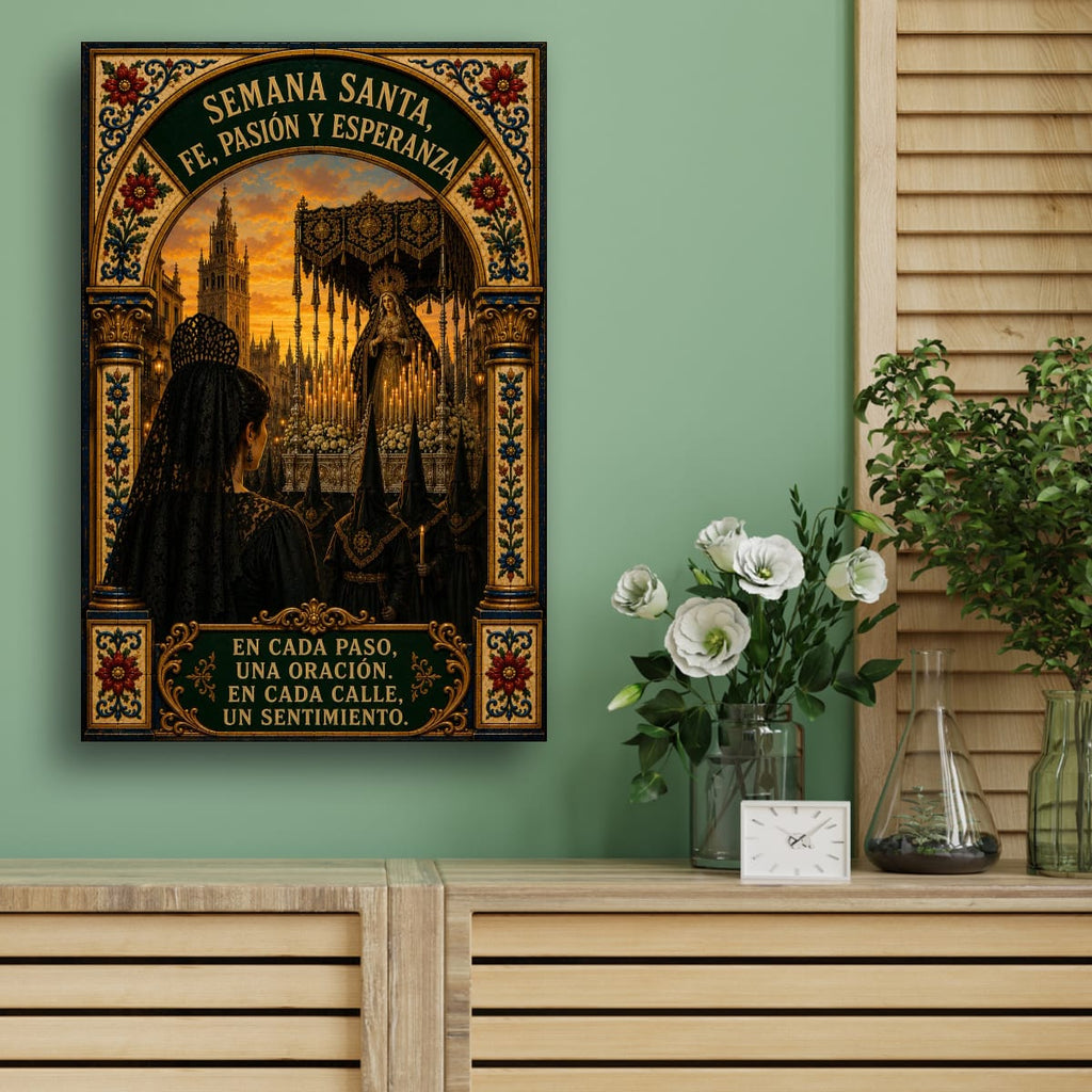 Holy Week in Seville Poster | Religious Spanish Decor on Rolled Canvas
