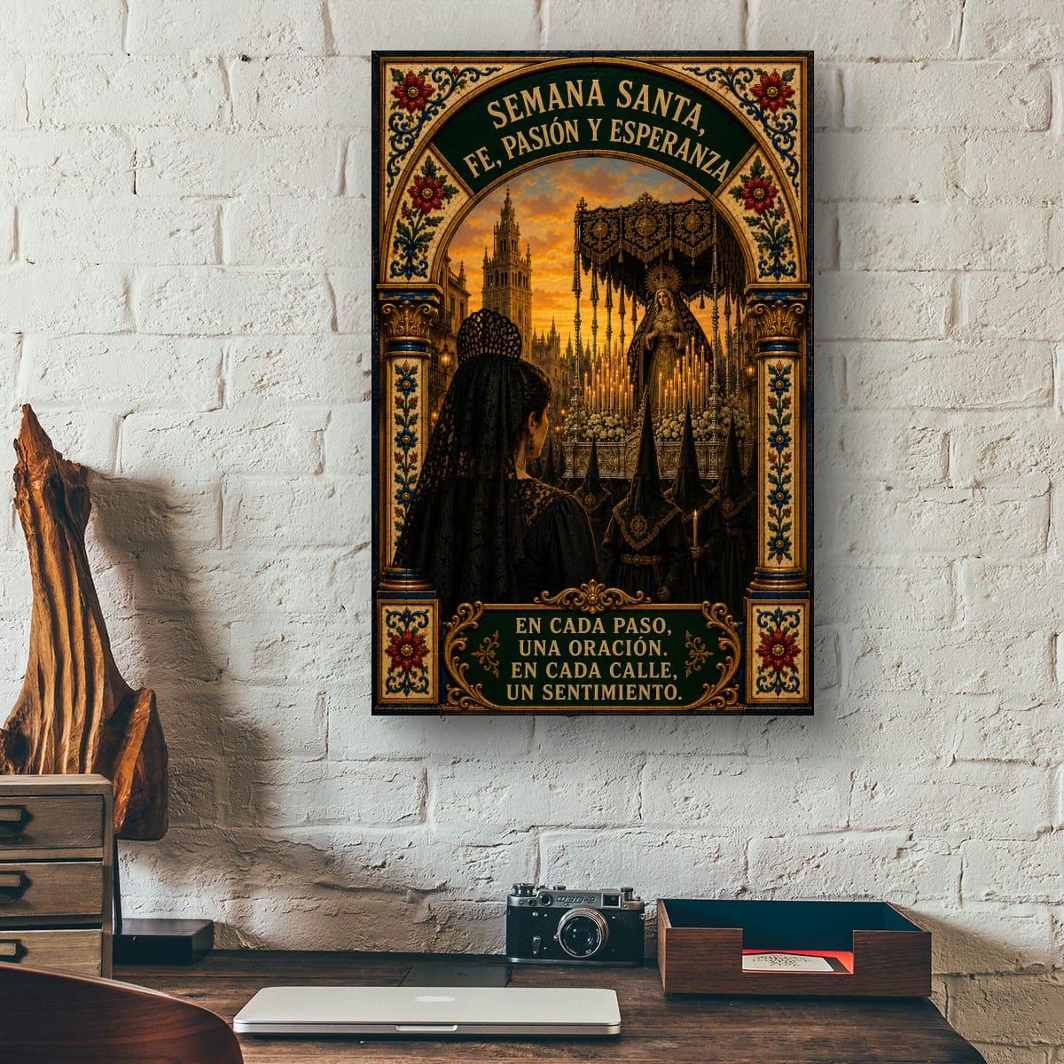 Holy Week in Seville Poster | Religious Spanish Decor on Rolled Canvas