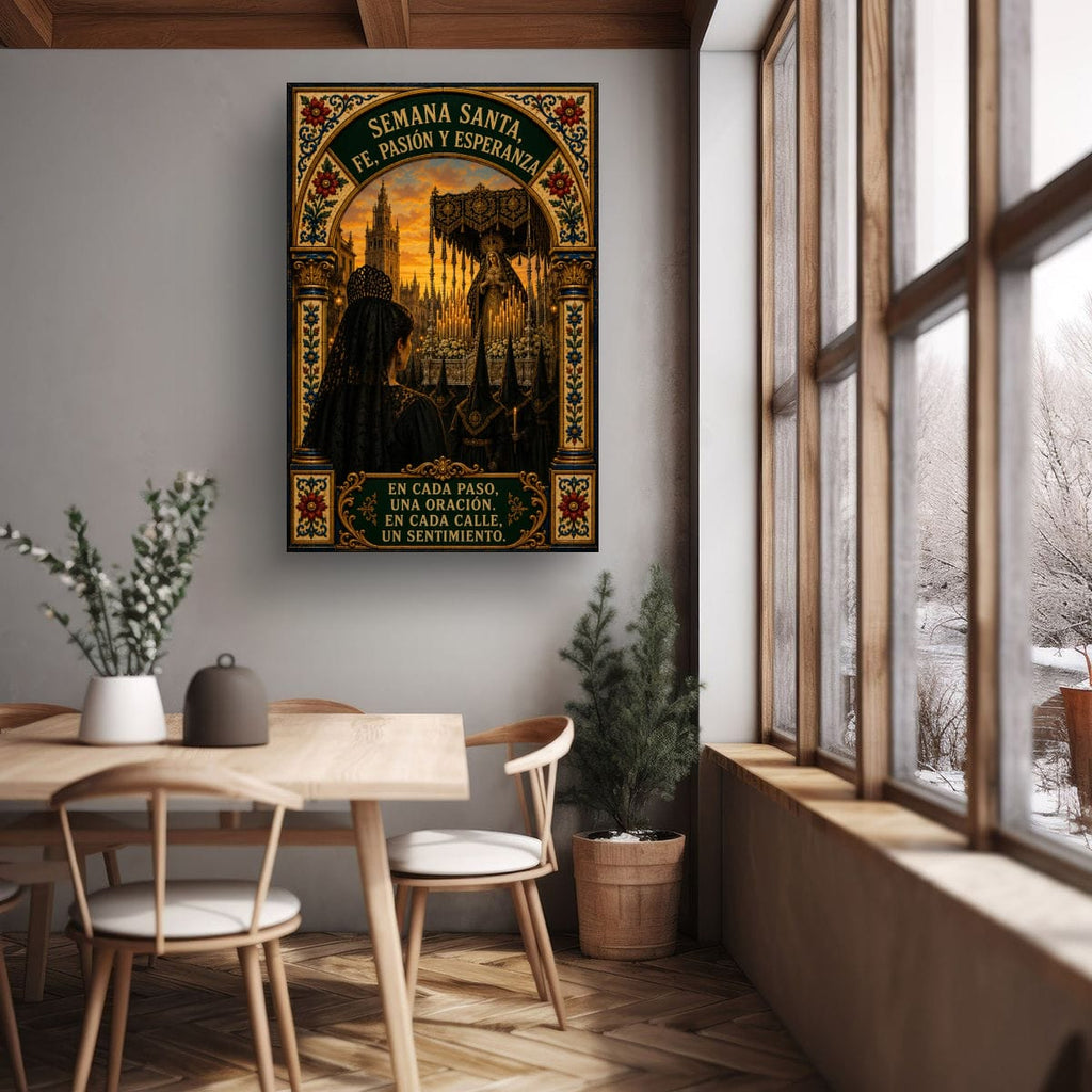 Holy Week in Seville Poster | Religious Spanish Decor on Rolled Canvas