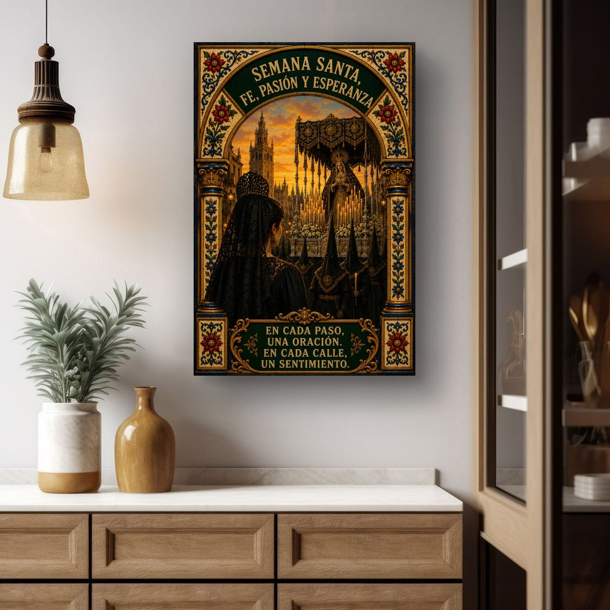 Holy Week in Seville Poster | Religious Spanish Decor on Rolled Canvas