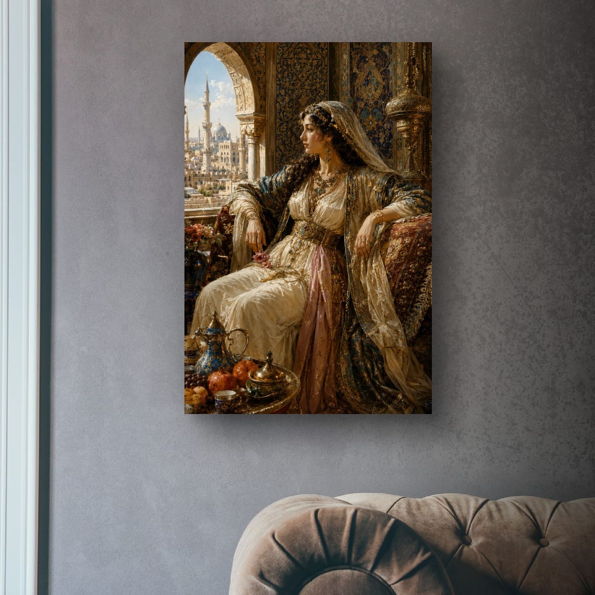 Ottoman Princess Canvas Wall Art | Luxury Oriental Palace Decor