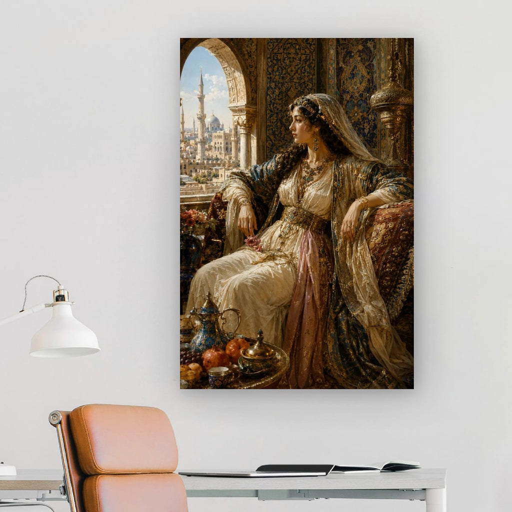 Ottoman Princess Canvas Wall Art | Luxury Oriental Palace Decor