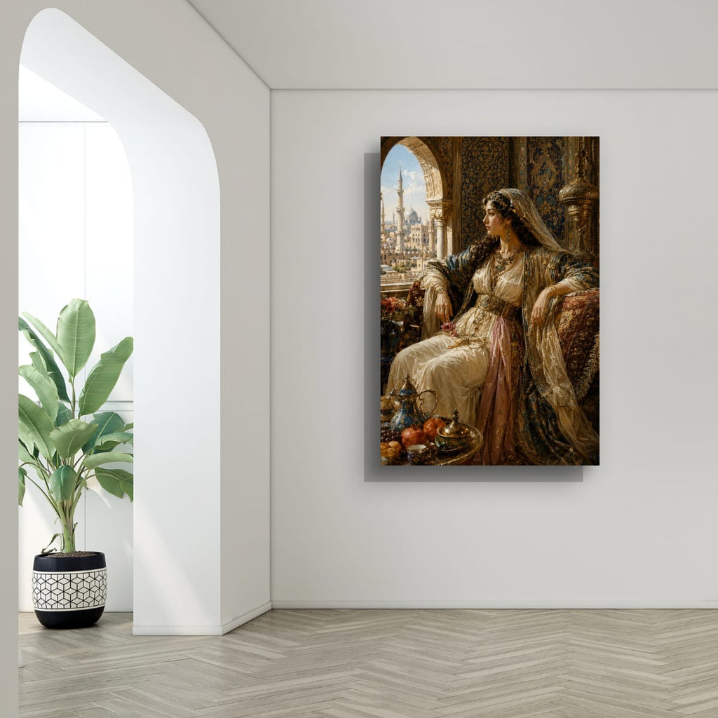 Ottoman Princess Canvas Wall Art | Luxury Oriental Palace Decor