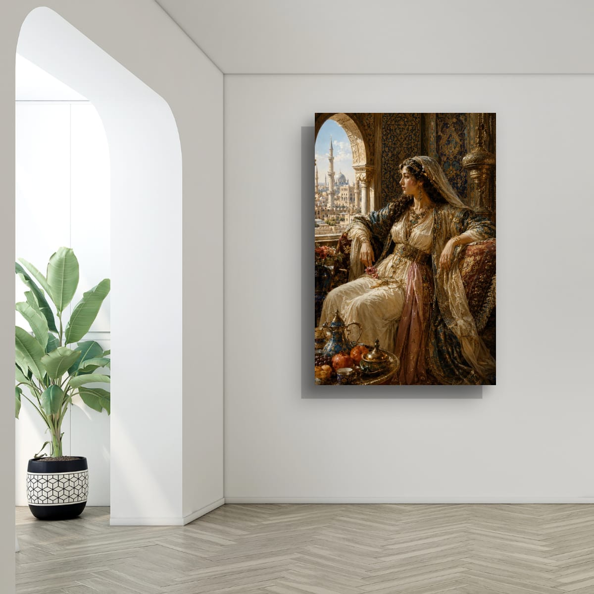 Ottoman Princess Canvas Wall Art | Luxury Oriental Palace Decor