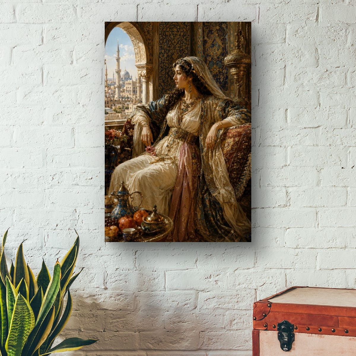 Ottoman Princess Canvas Wall Art | Luxury Oriental Palace Decor