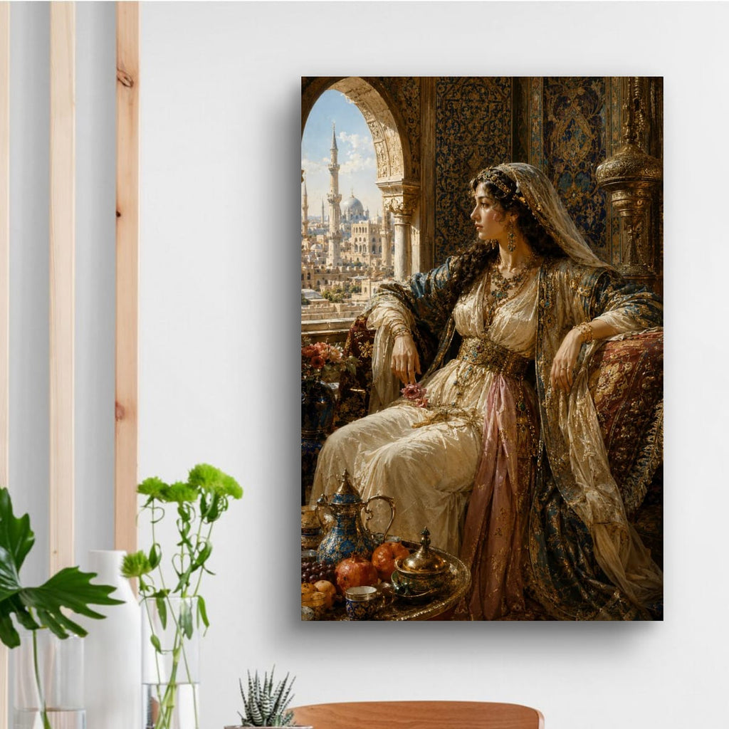 Ottoman Princess Canvas Wall Art | Luxury Oriental Palace Decor