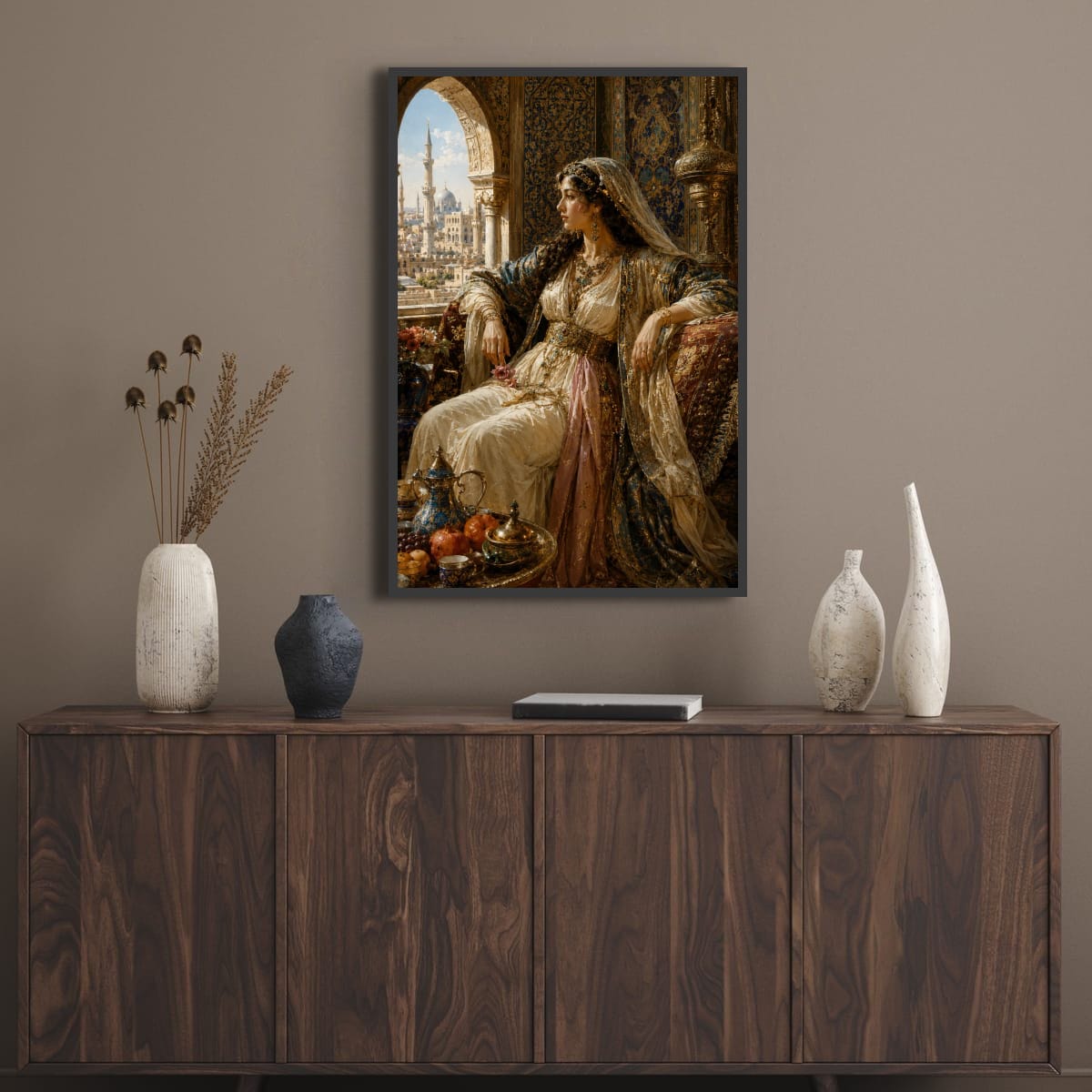 Ottoman Princess Canvas Wall Art | Luxury Oriental Palace Decor