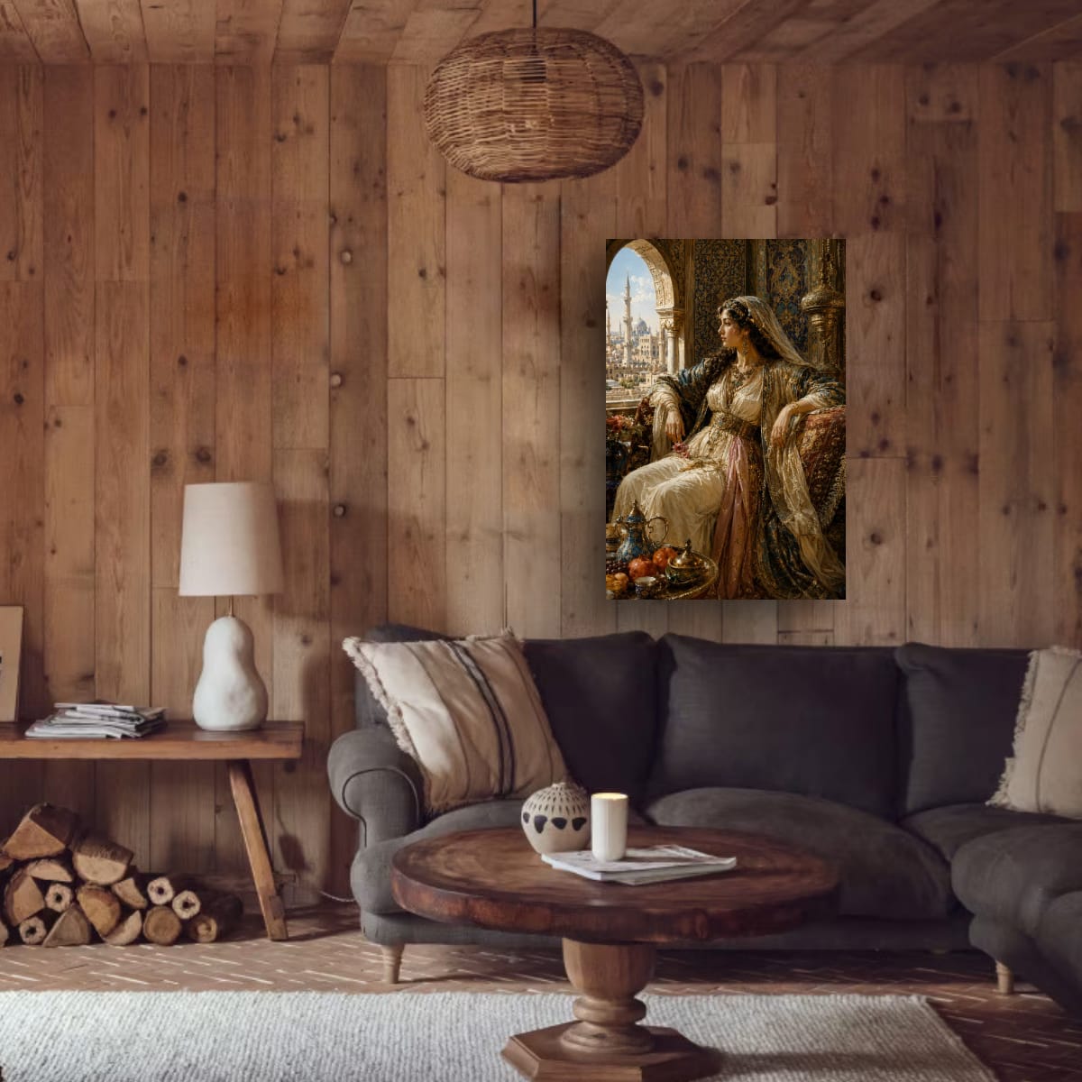 Ottoman Princess Canvas Wall Art | Luxury Oriental Palace Decor