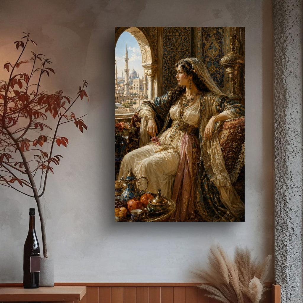 Ottoman Princess Canvas Wall Art | Luxury Oriental Palace Decor