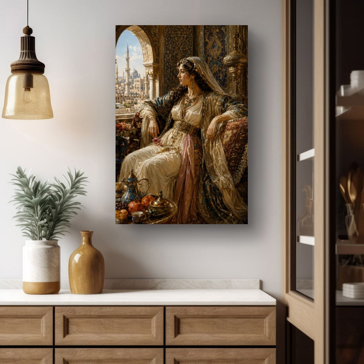 Ottoman Princess Canvas Wall Art | Luxury Oriental Palace Decor