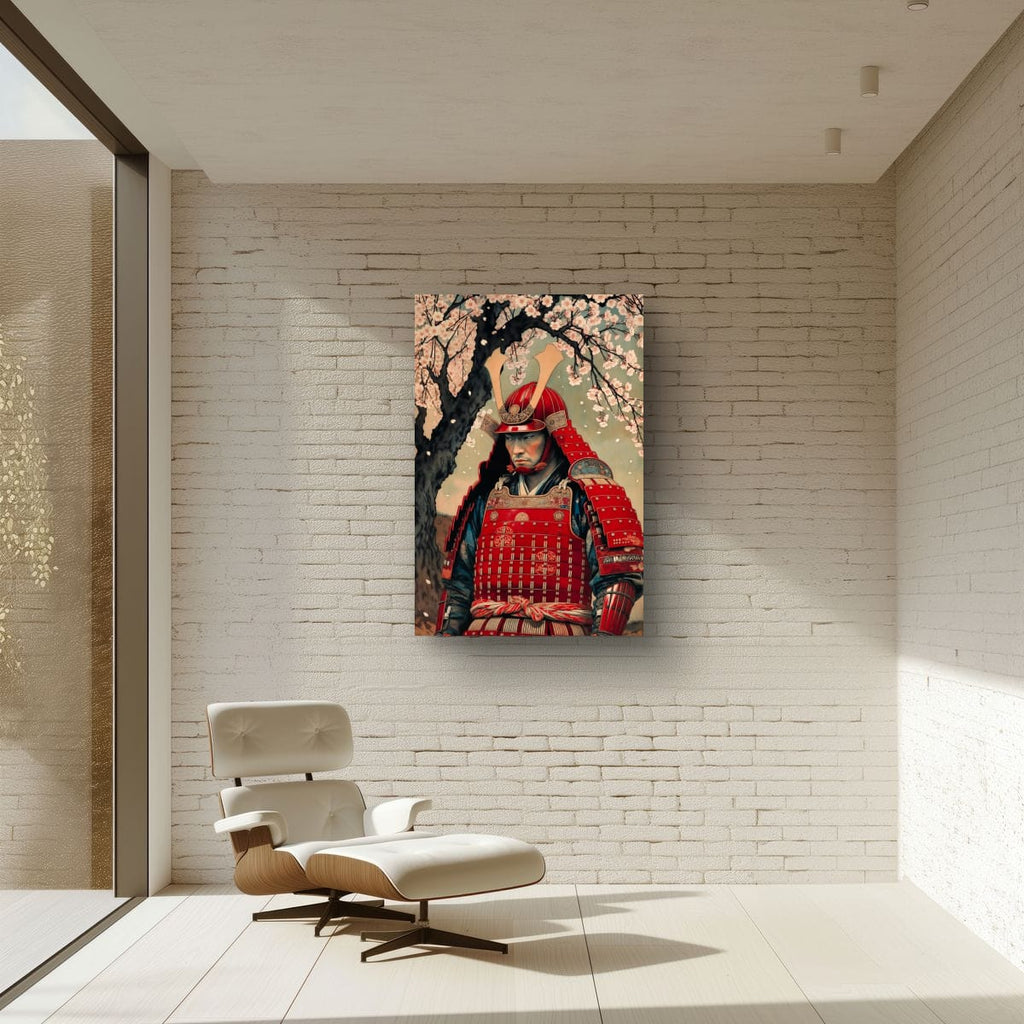 Japanese Red Armor Warrior | Elegant Samurai Artwork