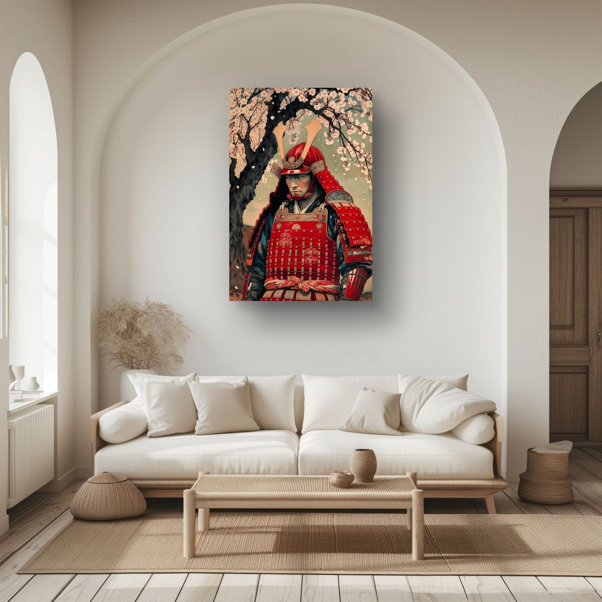 Sakura Samurai Canvas Decor | Traditional Japanese Wall Art