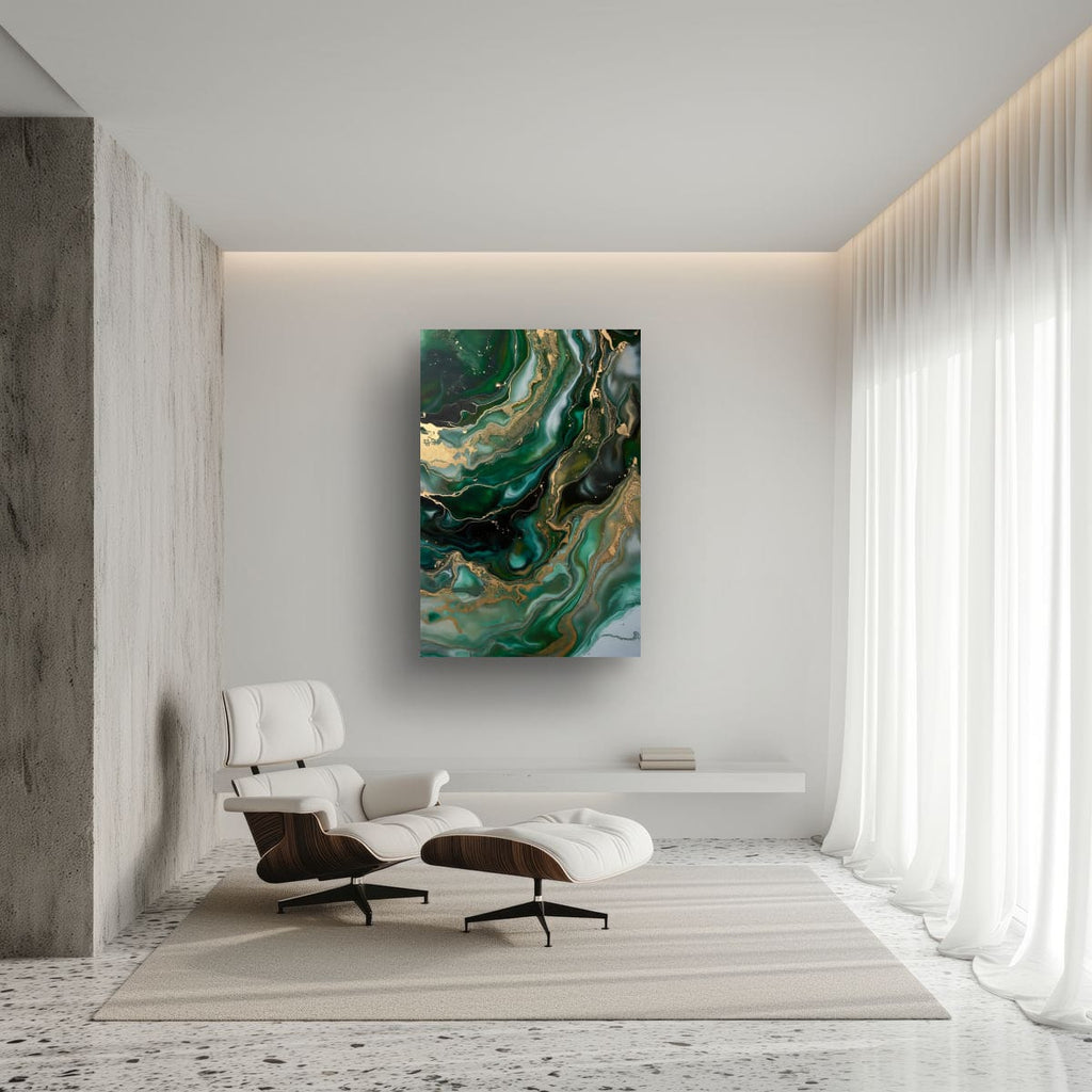 Green Agate Inspired Canvas | Luxury Modern Decor