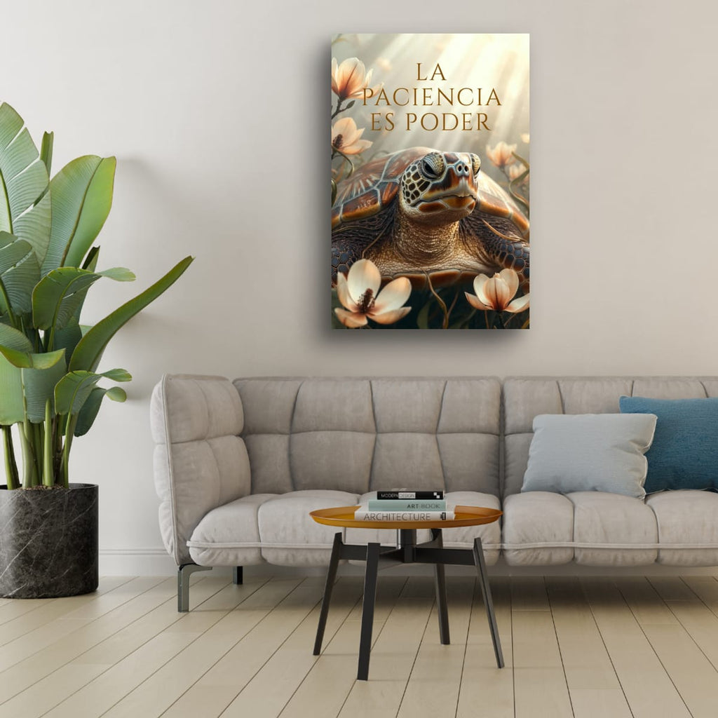 Ocean Wisdom Wall Art | Inspirational Turtle Canvas Print