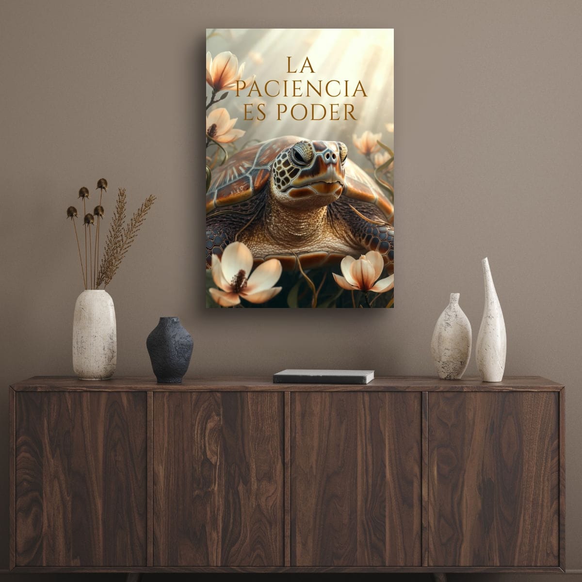 Patience Is Power Turtle Print | Motivational Nature Canvas