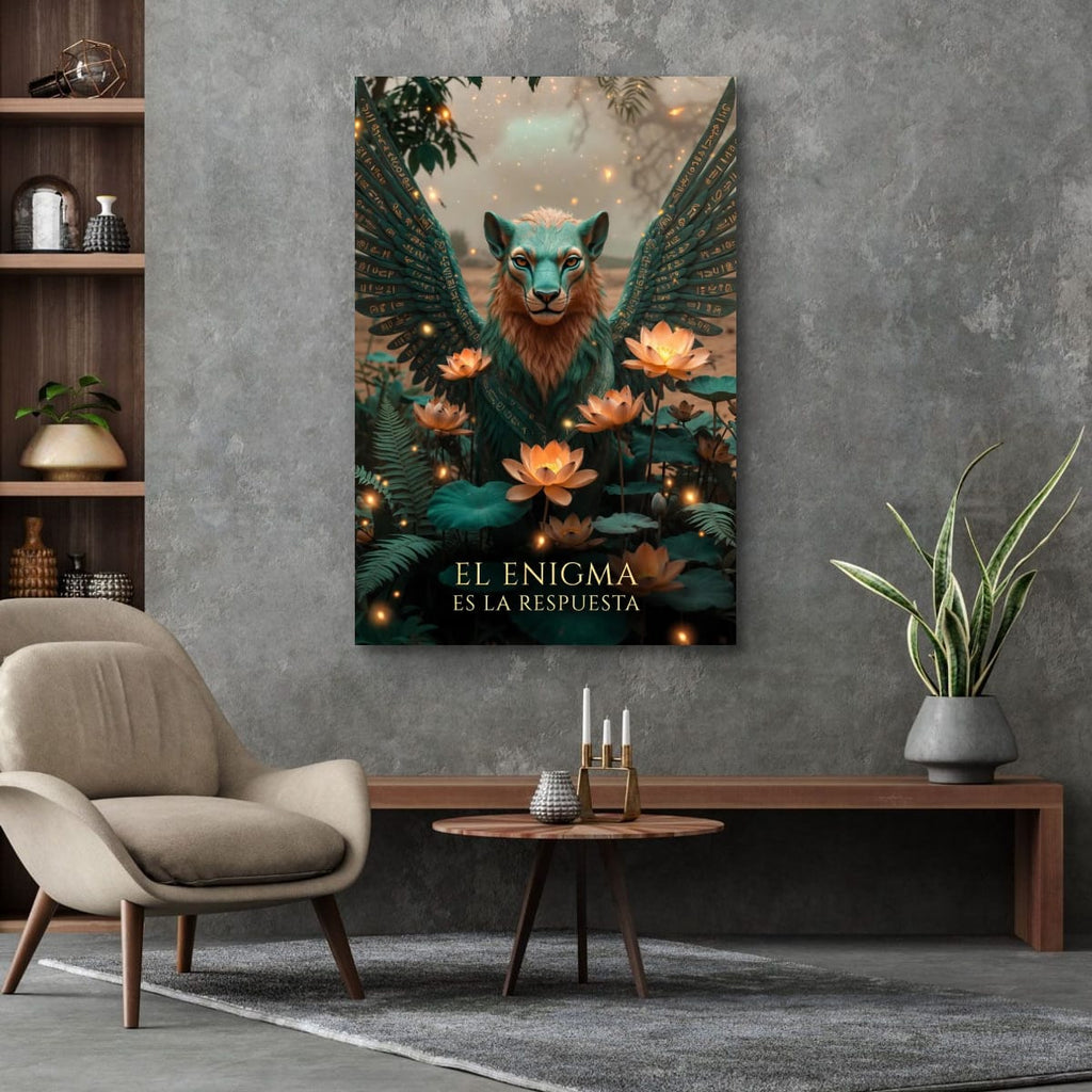 Mystical Winged Lion Canvas | Fantasy Spirit Animal Wall Art