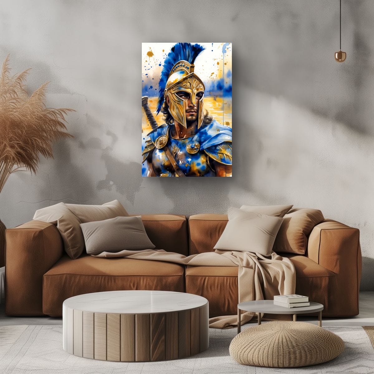 Spartan Helmet Warrior Canvas | Epic Ancient Greece Decor