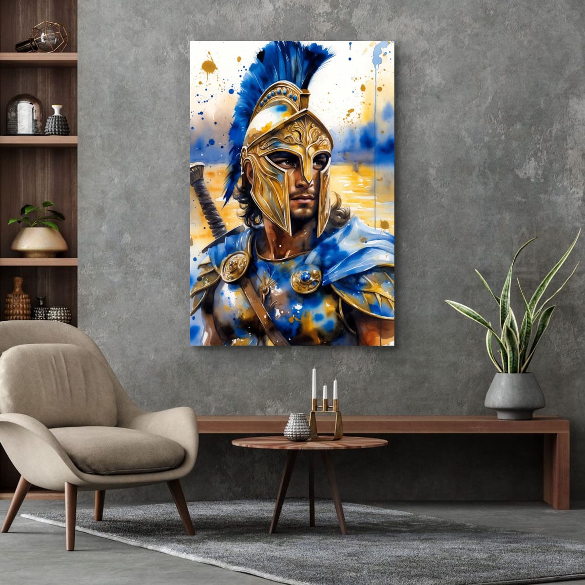 Greek Warrior Canvas Print | Ancient Spartan Wall Art