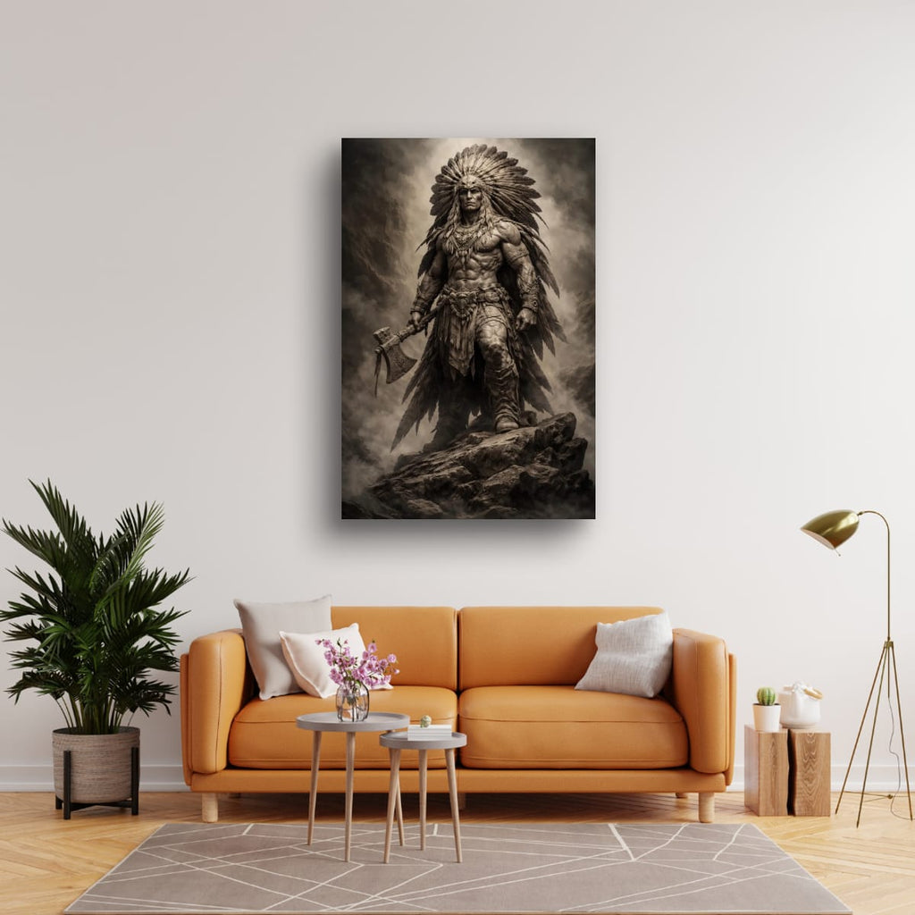 Native Chief Wall Decor | Powerful Cultural Canvas Print