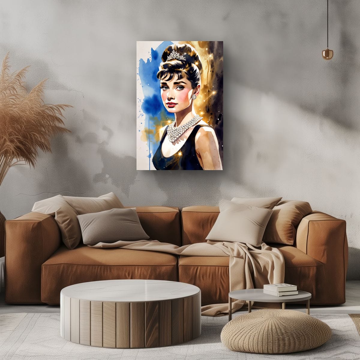Watercolor Fashion Portrait | Elegant Hollywood Style Canvas