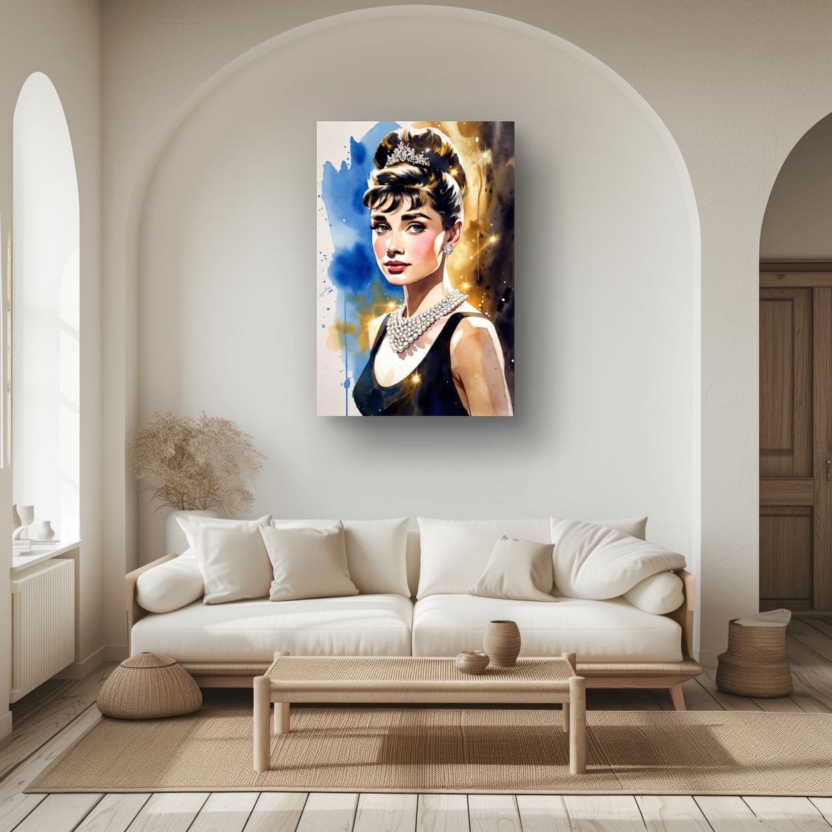 Glamorous Woman Portrait Canvas | Sophisticated Vintage Decor